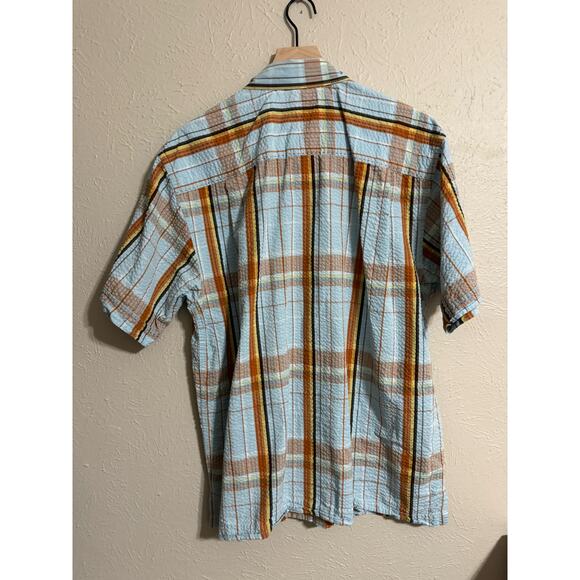 Tommy Bahama Seersucker Plaid Button Down Large - Picture 3 of 5